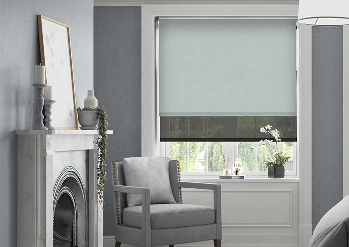 Rimini (Blackout), Grey & Optima Black - Double Roller Blind - Image 3
